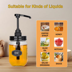 Onsogi black pump lids for mason jars, stylish and space-saving on countertops.
