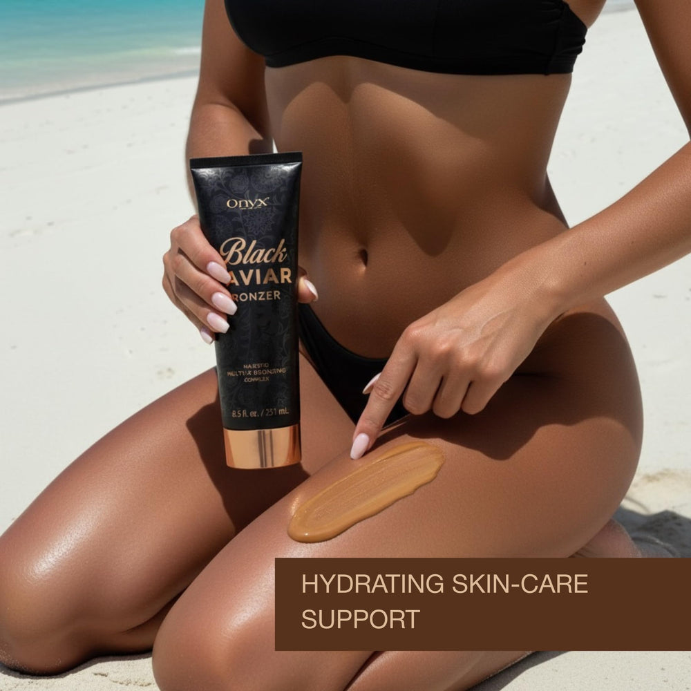 Onyx Black Caviar bronze swatch reveals even, streak-free color