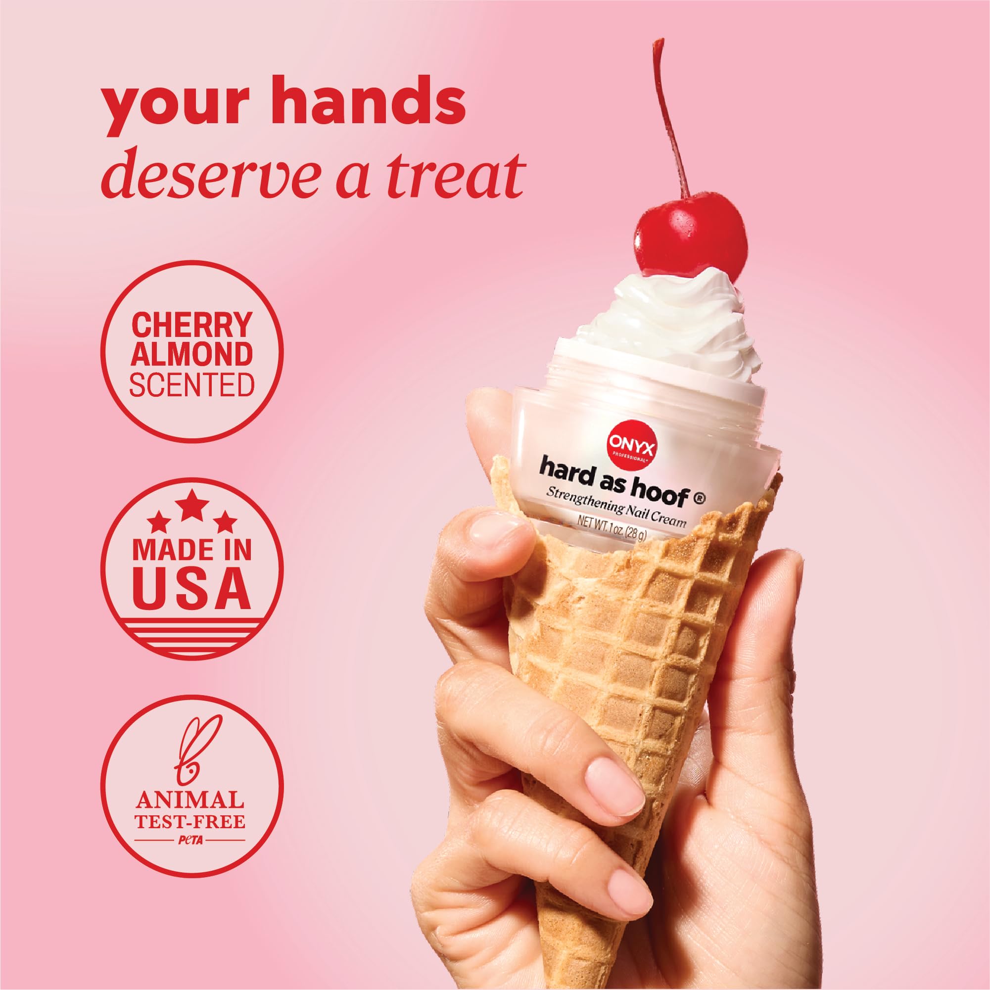 Onyx Professional aroma cereza almendra, experiencia agradable durante el cuidado.