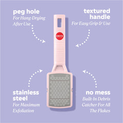 Onyx Professional stainless steel foot file for durable, salon-like exfoliation
