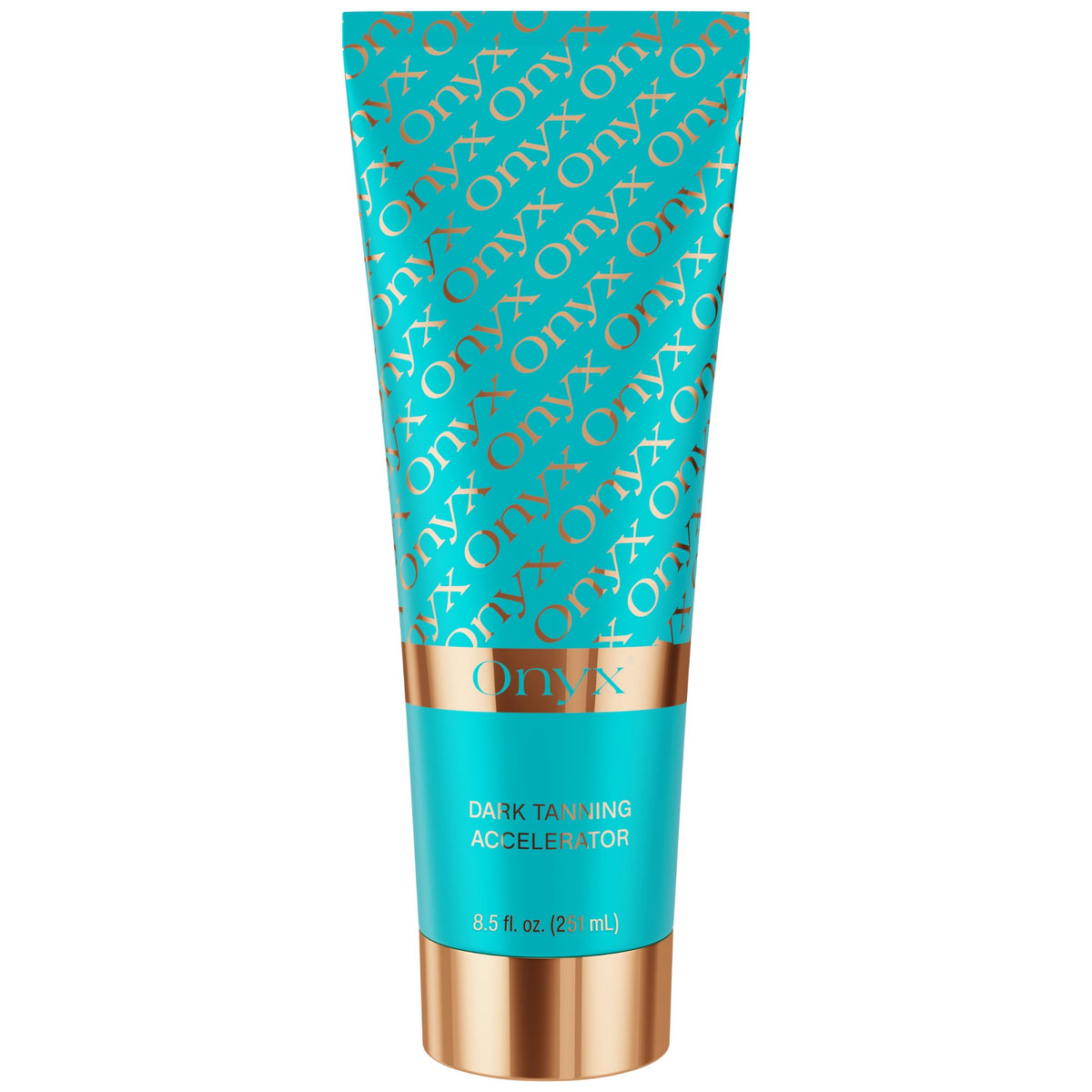Onyx Strongest Dark Tanning Accelerator Lotion bottle for streak-free, bronzer-free tanning.