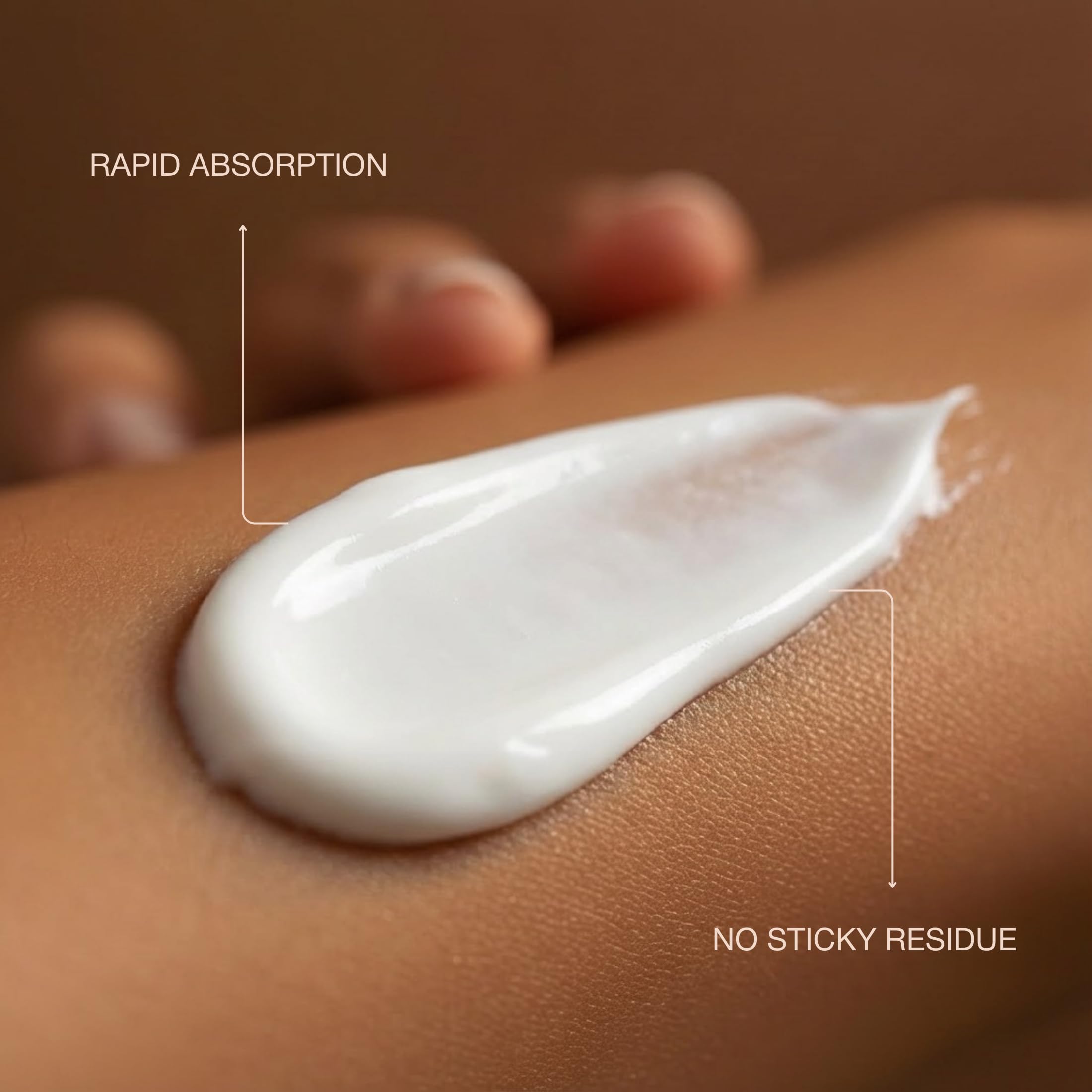 Close-up of Onyx lotion application showing a streak-free finish.