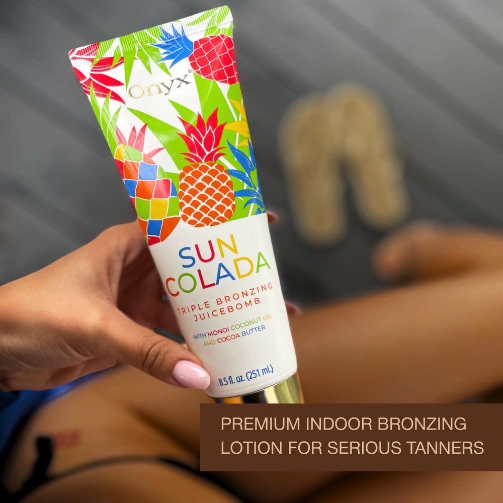 Onyx Suncolada packaging close-up highlights premium branding