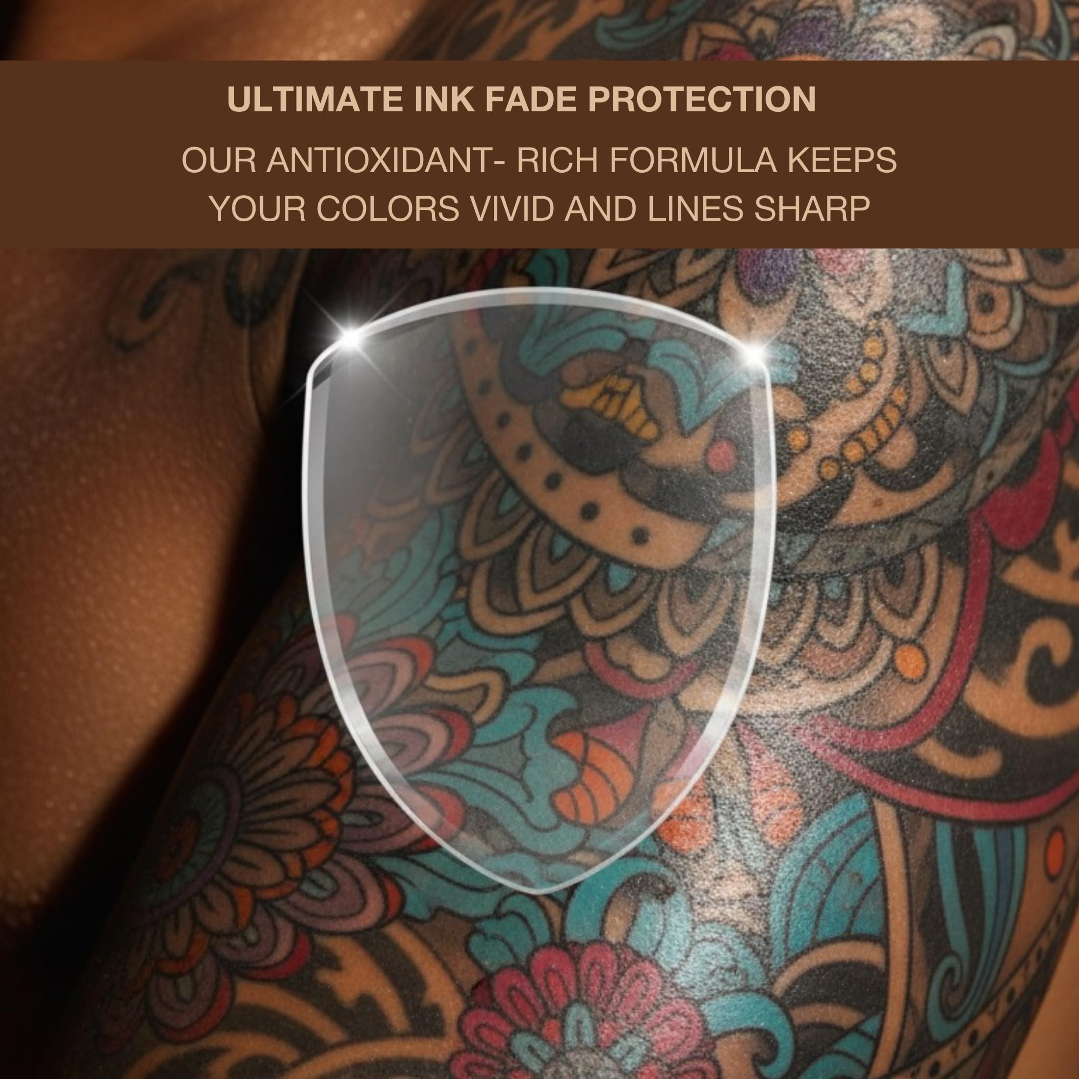 Onyx Tattoo Safe Tanning Lotion applying Tyrosine and DHA bronzing blend.