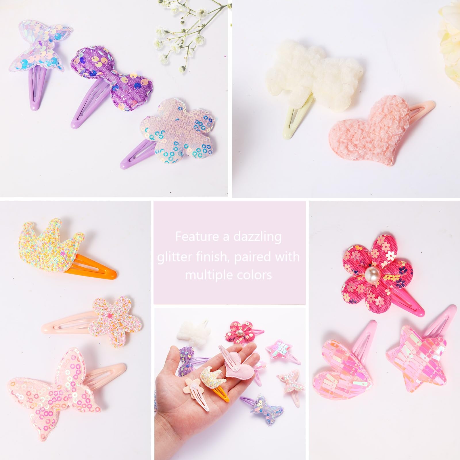 Ooosonlu glitter star clip complements outfits with cheerful color accents