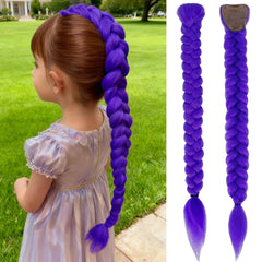 OOPPOO 24in purple braid ponytail clip-in for quick cosplay looks