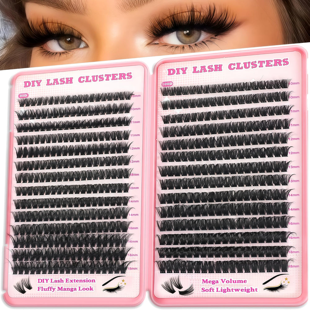 OOPPOO lash cluster kit with 80D-100D density for fuller eyes.