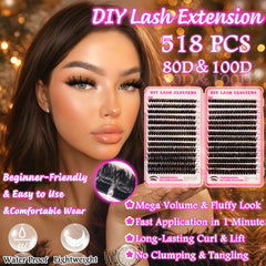 OOPPOO lash extensions with D Curl and 10–18mm length for customization.
