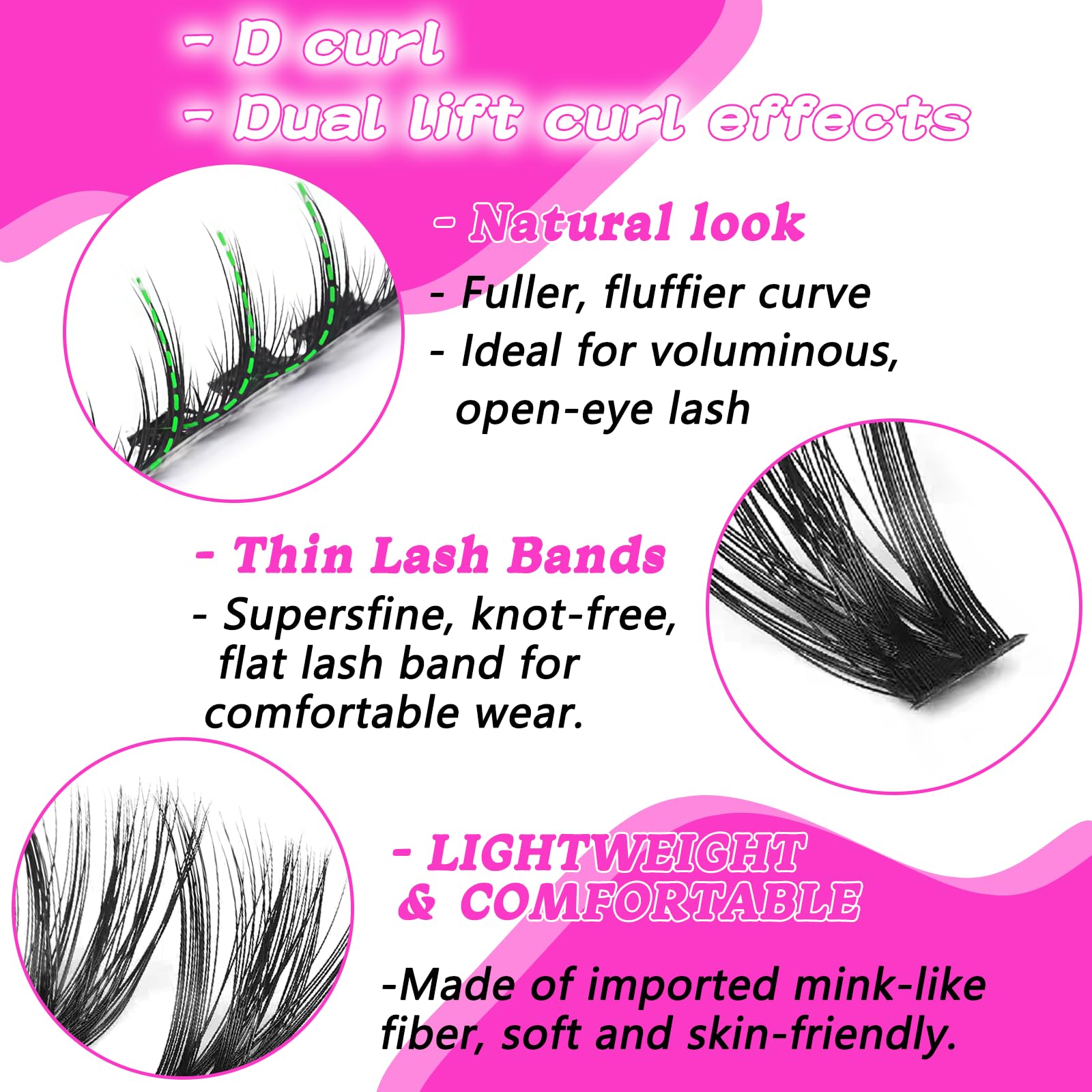 OOPPOO real fiber texture blends naturally with lashes for seamless wear.