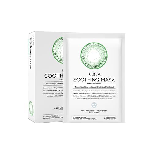 OOTD Cica Calming Mask on a clean face for sensitive skin hydration and soothing relief