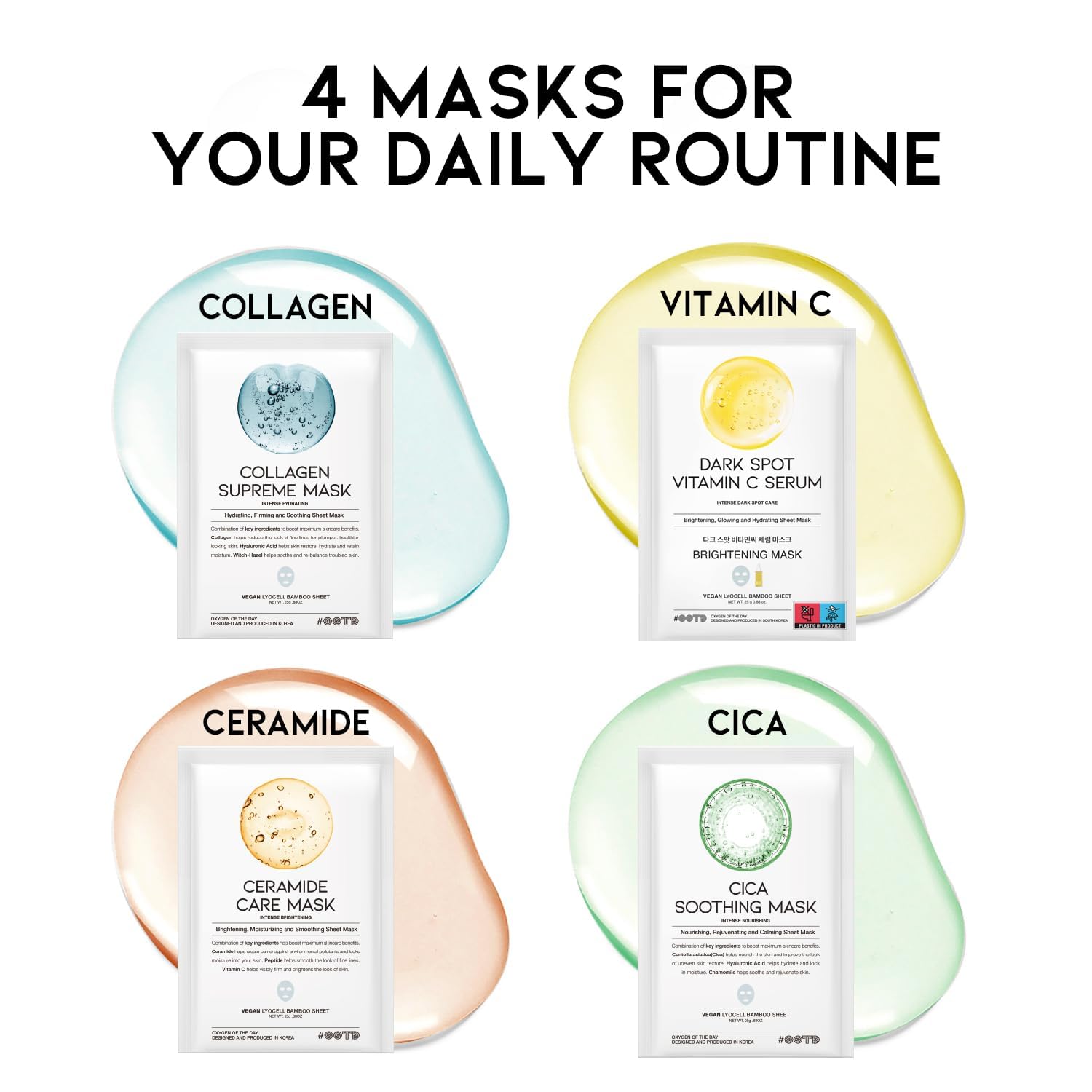 OOTD Face Mask sheet unfolded emphasizing hydrating formula for dry skin.