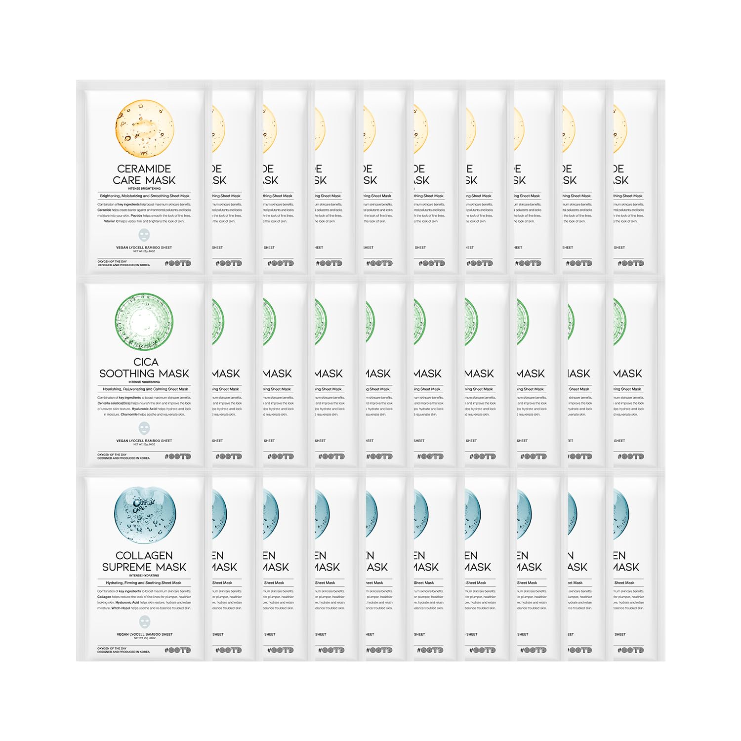 OOTD gift set box featuring hydrating soothing sheet masks for sensitive skin