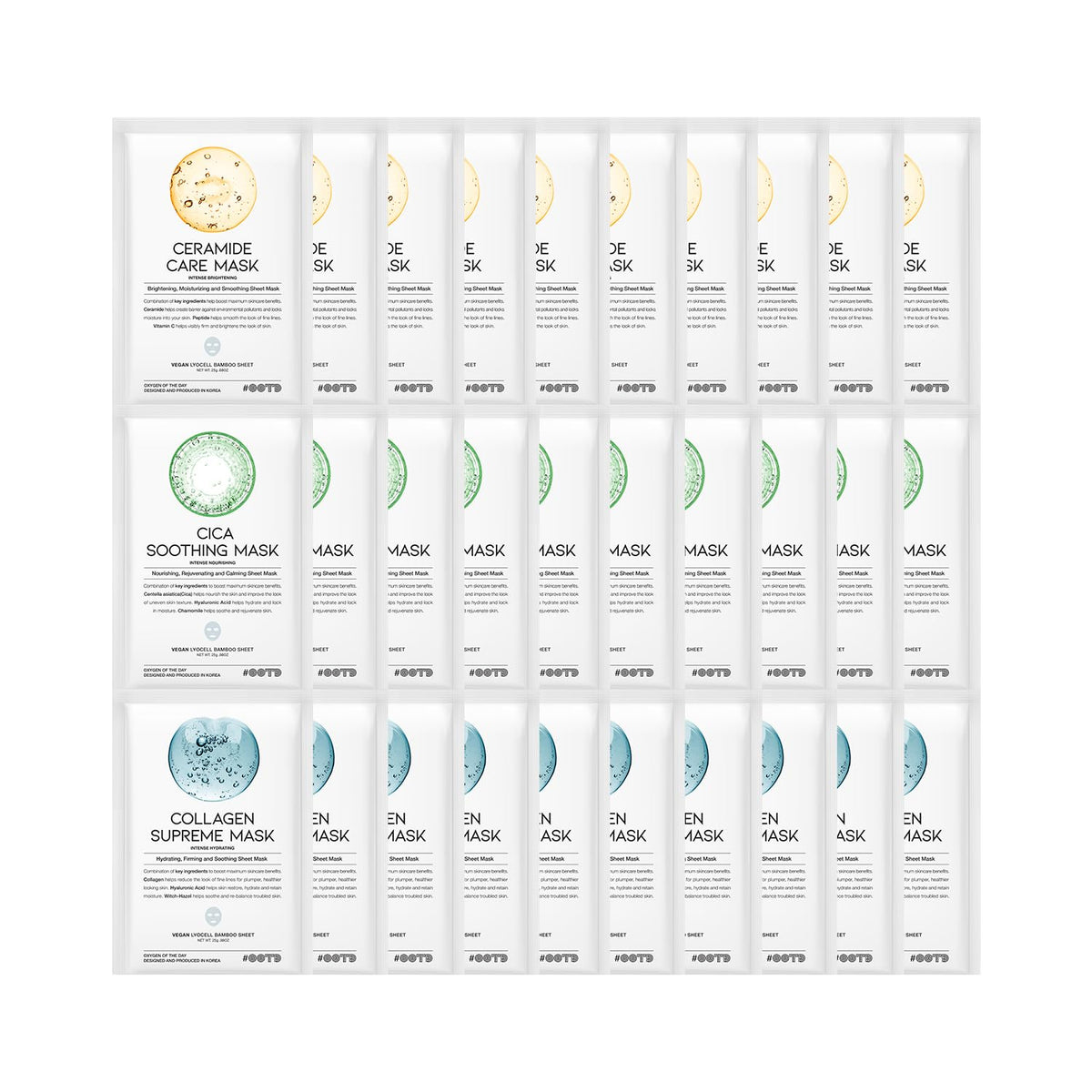 OOTD gift set box featuring hydrating soothing sheet masks for sensitive skin