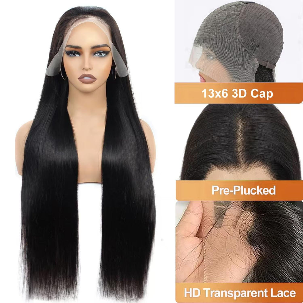 OOVVDA straight long wig showcases a sleek, smooth texture.