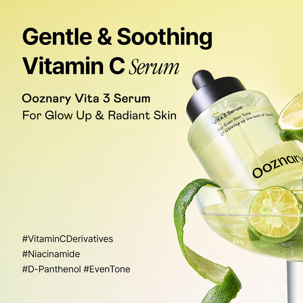 OOZNARY Vita 3 Suero: empaque y caja con diseño limpio y atractivo.