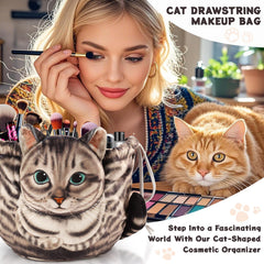 Openhahaha cat makeup bag 3D design keeps cosmetics organized on the go.