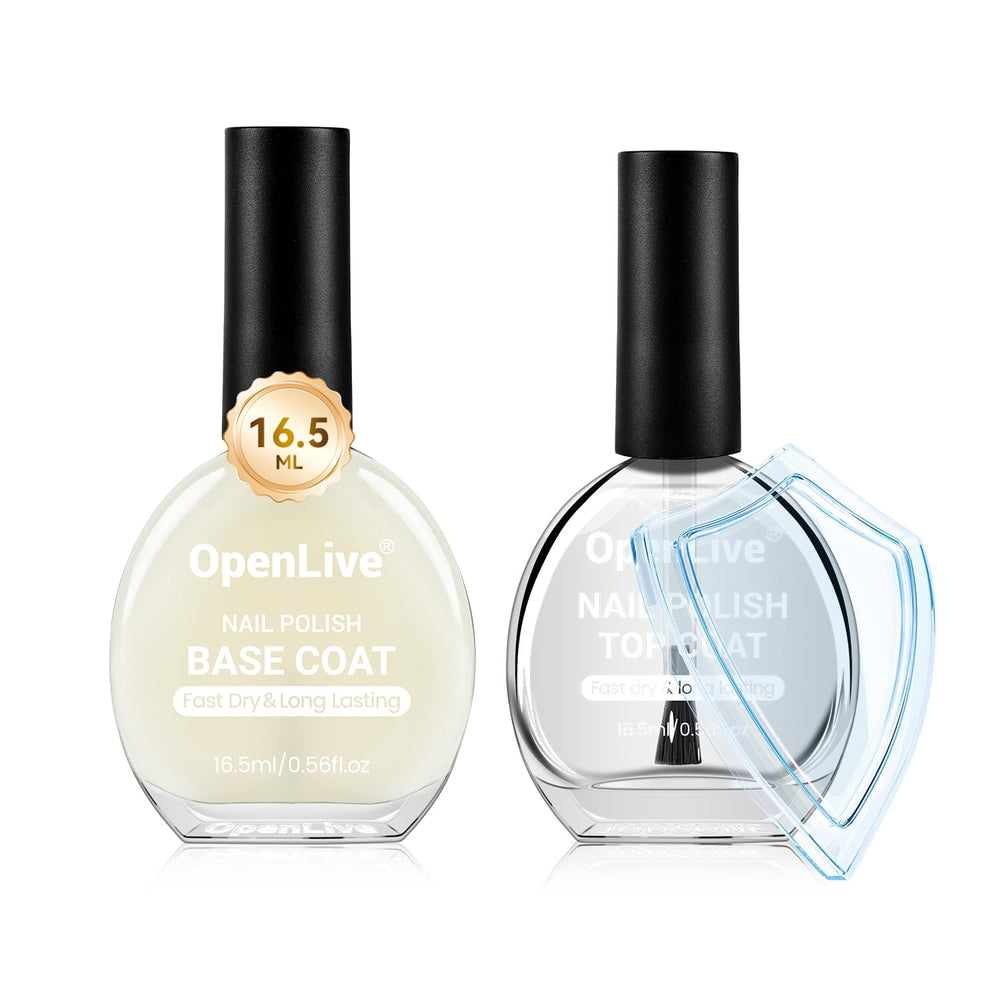 OpenLive base coat bottle close-up showing protection and smooth application.