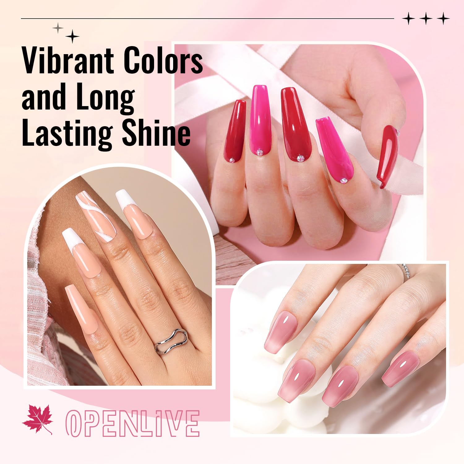 OpenLive color swatches display vibrant hues and shade options.