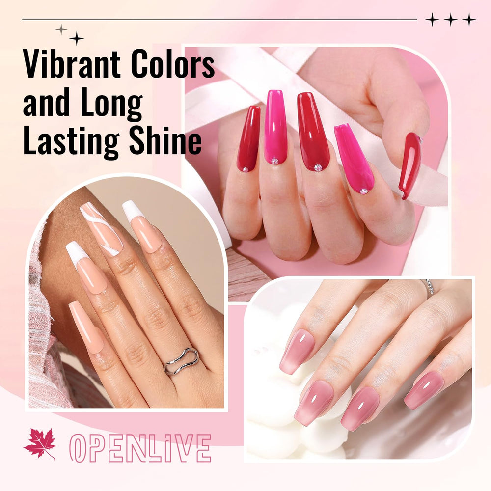 OpenLive color swatches display vibrant hues and shade options.