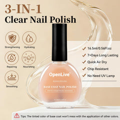 OpenLive endurecedor de uñas sin color, fortaleciendo y protegiendo la superficie
