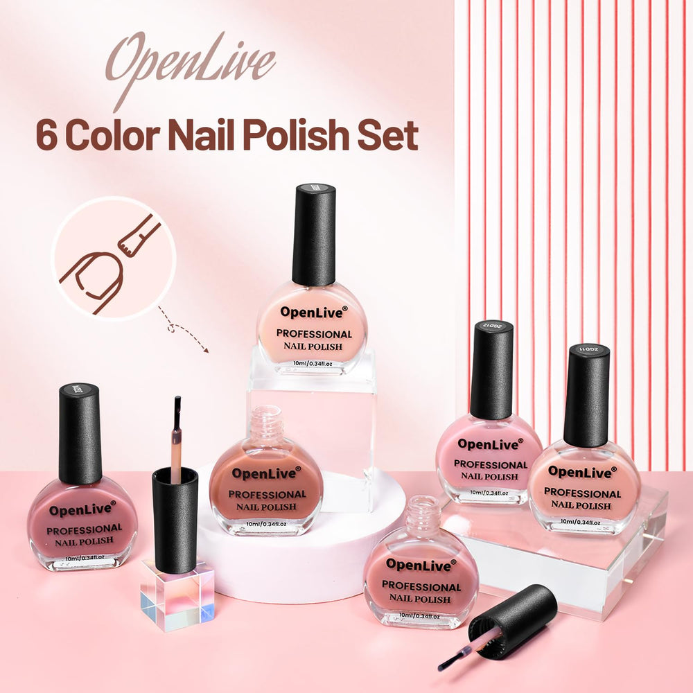 OpenLive Esmalte Jelly Conjunto Completo: muestra el conjunto para crear manicuras variadas.