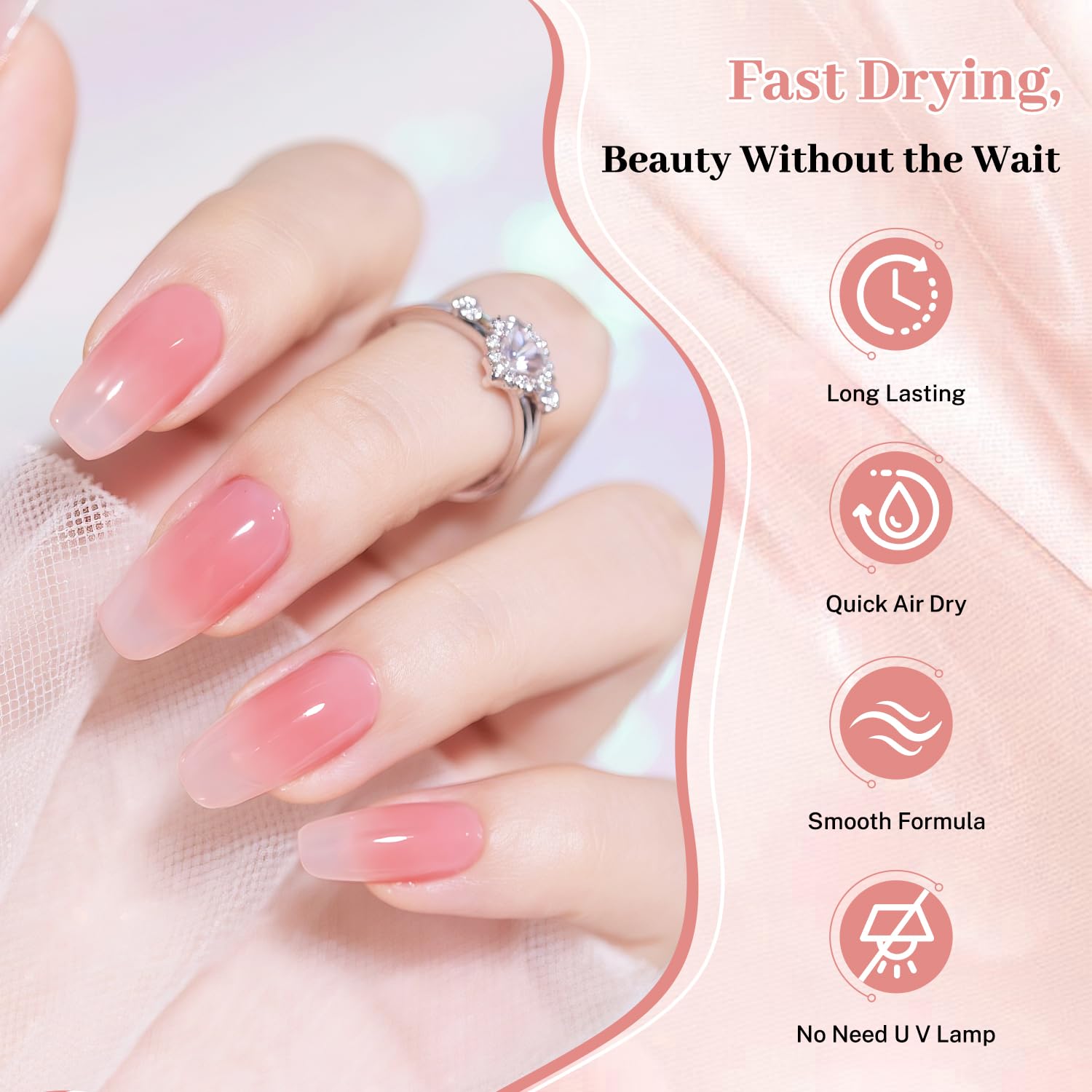 OpenLive esmalte jelly pink base para arte de uñas en casa.