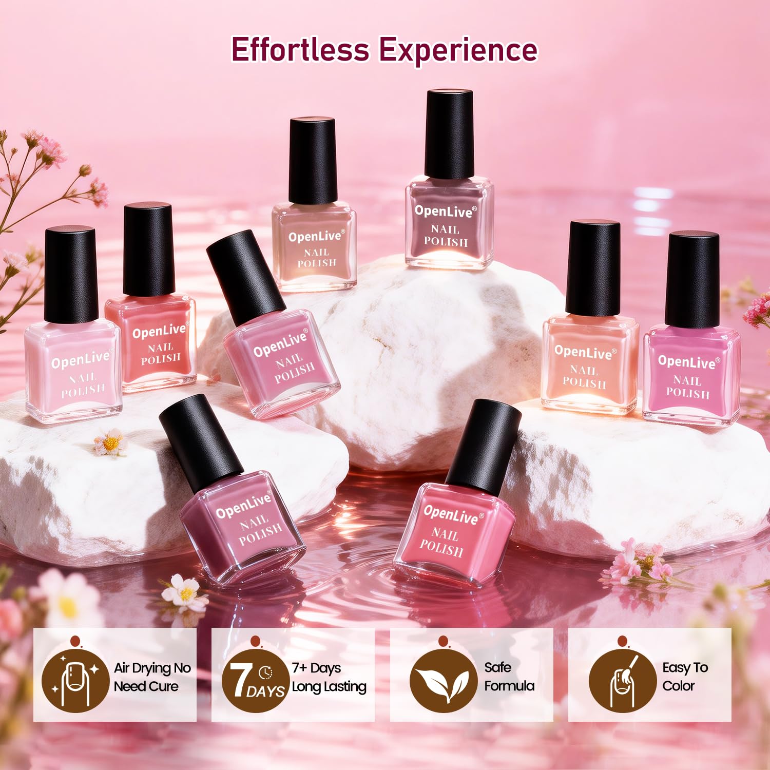 OpenLive esmalte jelly de secado al aire para retoques rápidos en casa.