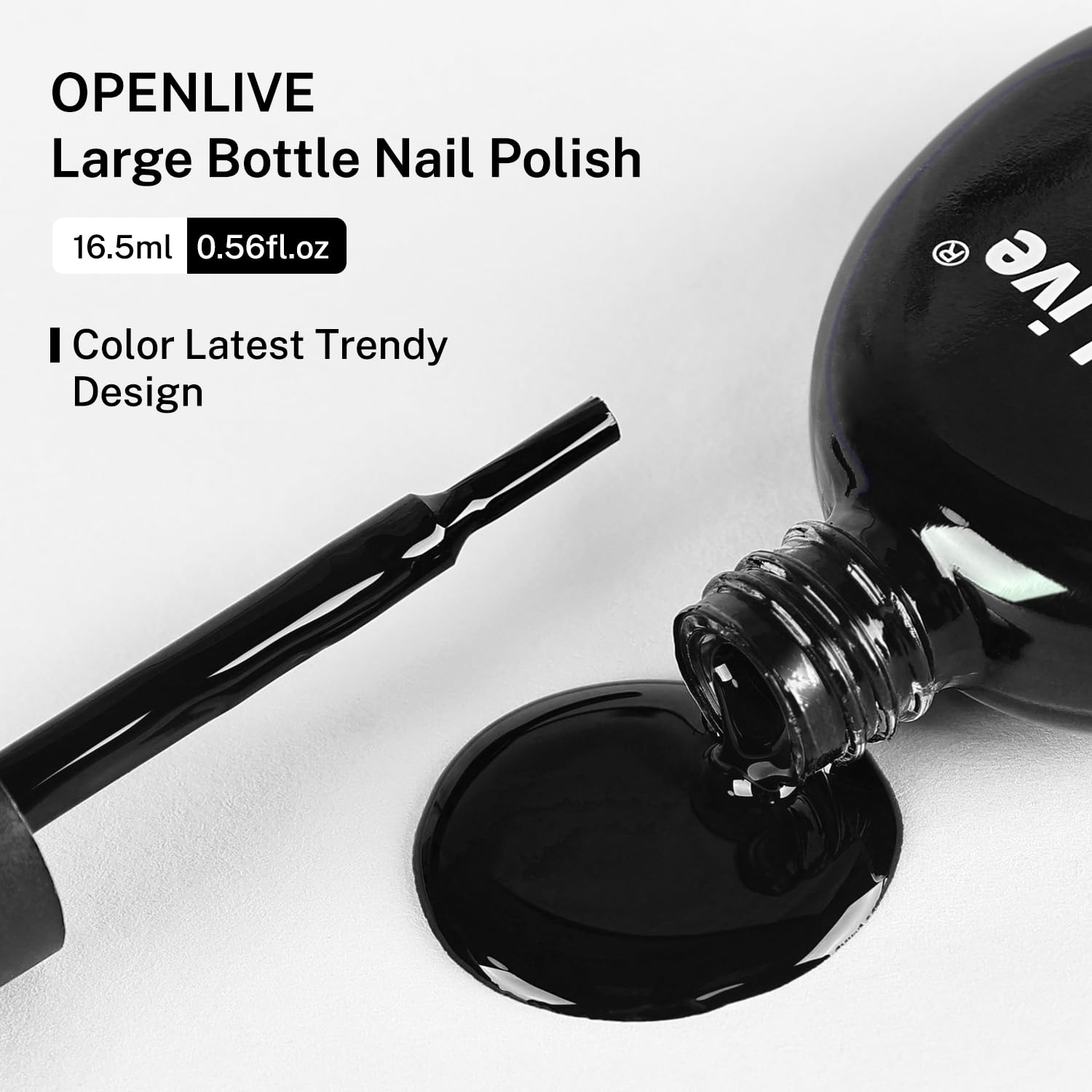 OpenLive bottle confirms quick-dry and long-lasting color benefits