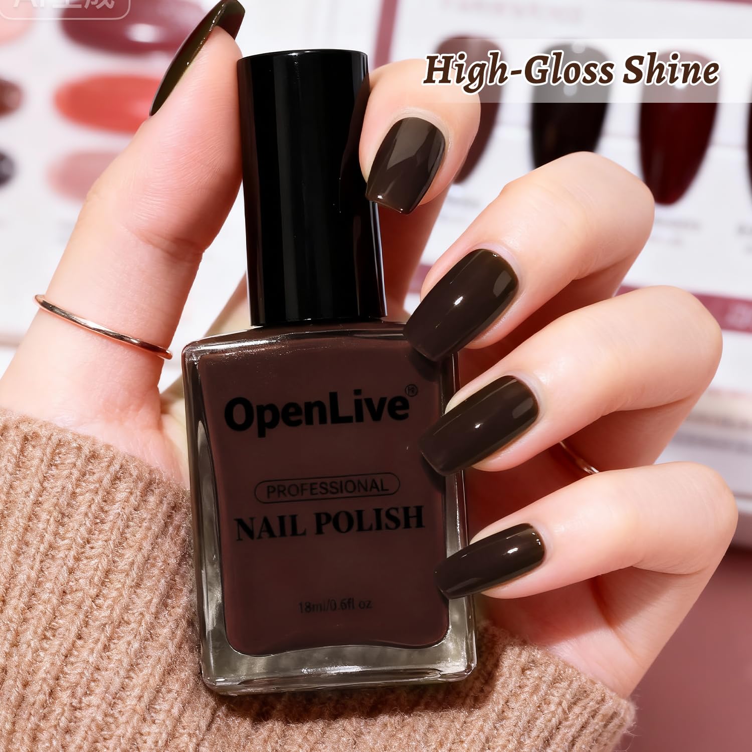 OpenLive color swatch demonstrates long-lasting shade after two coats