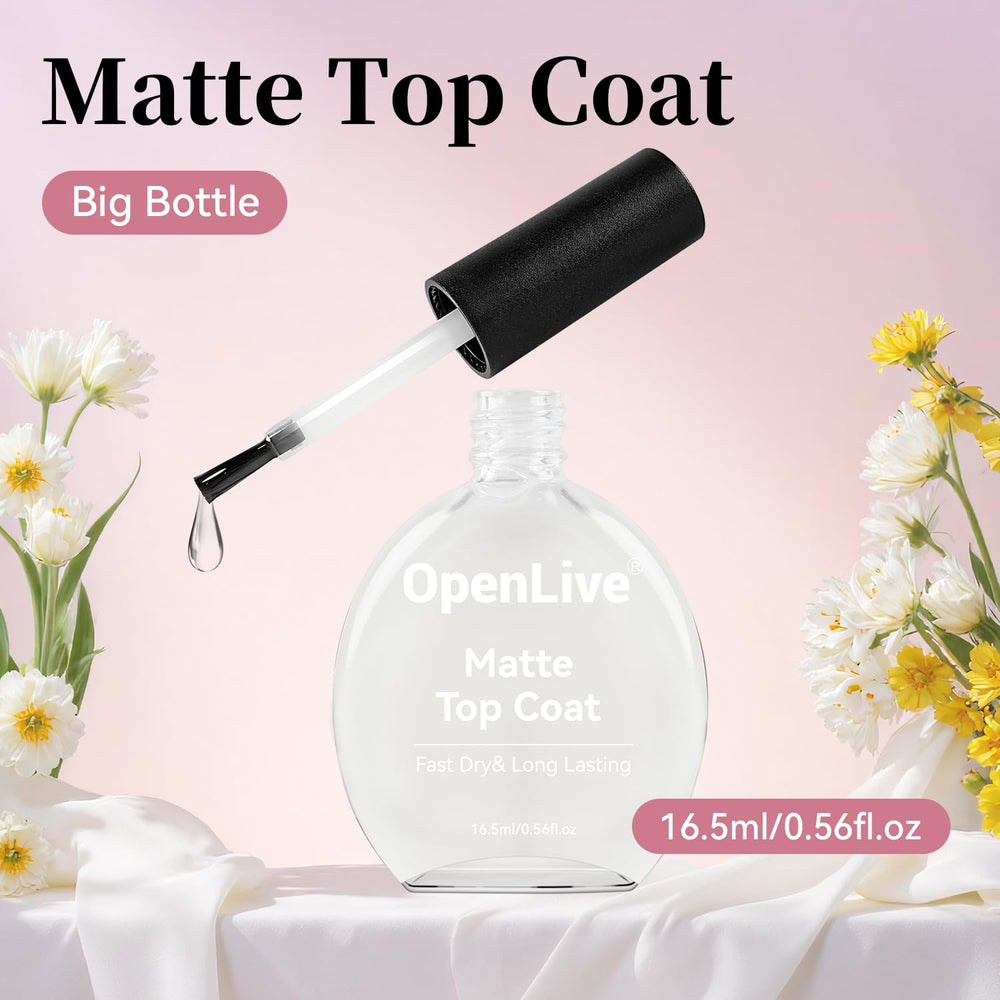 OpenLive Matte Top Coat gift packaging ideal for a stylish nail kit.