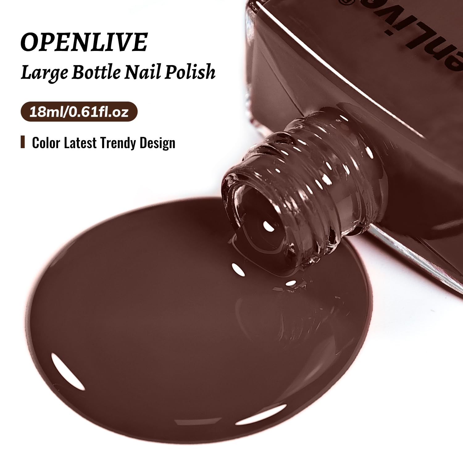OpenLive minimalist French manicure base using brown polish