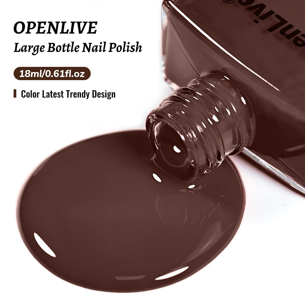 OpenLive minimalist French manicure base using brown polish