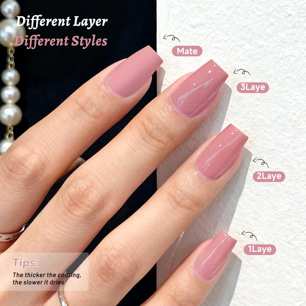 OpenLive dusty rose polish used as base for elegant nail art.