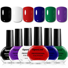 OpenLive Black nail polish bottle for bold, high-contrast nails.