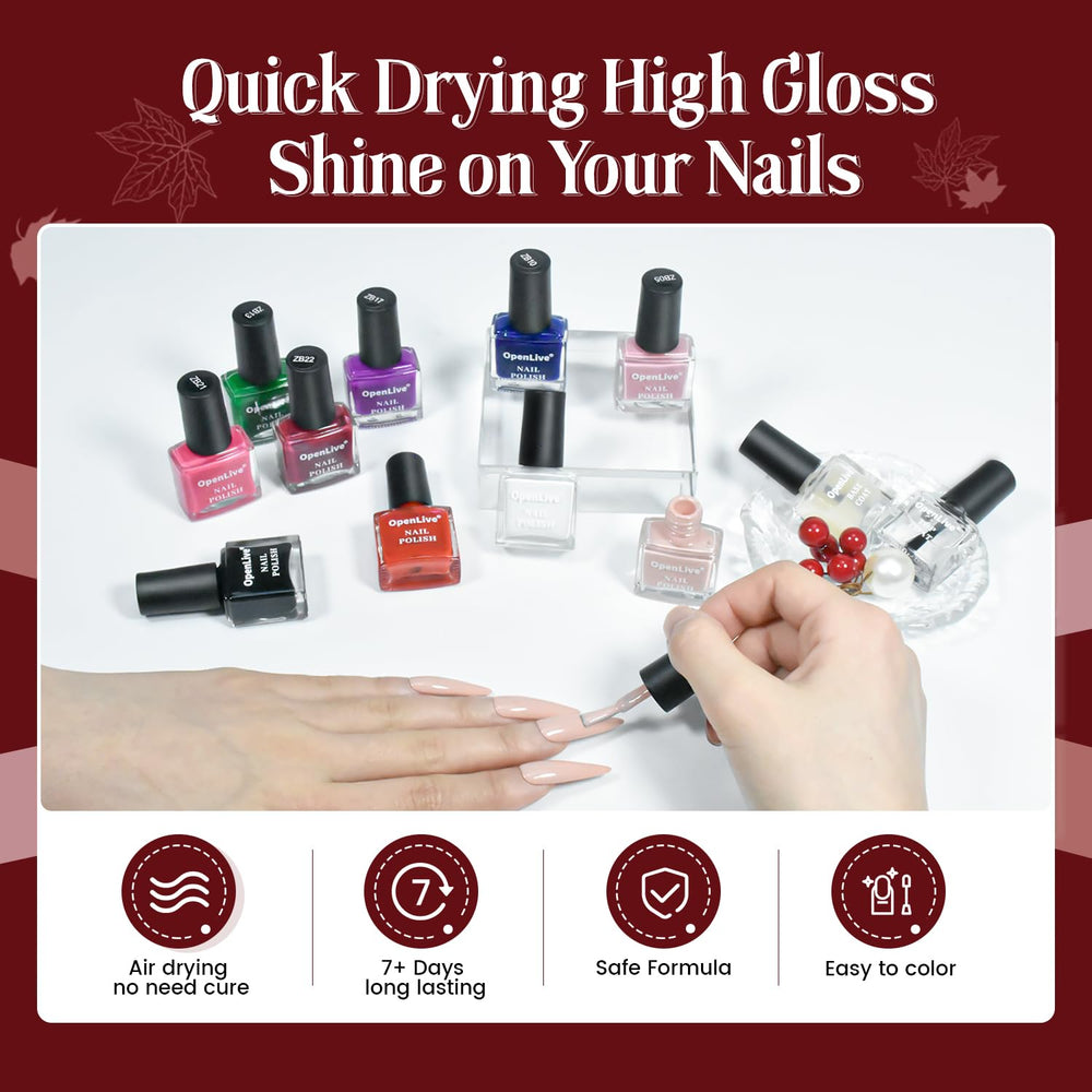 OpenLive nail polish display ready for daily wear and quick manicures