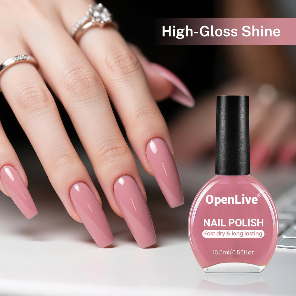 OpenLive dusty rose bottle with manicure tools for at-home nail art