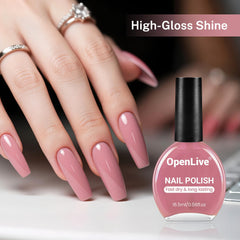 OpenLive dusty rose bottle with manicure tools for at-home nail art