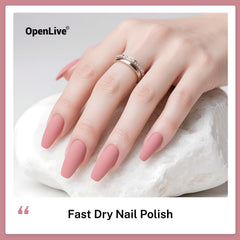 OpenLive dusty rose swatch on nail showing a glossy buildable finish