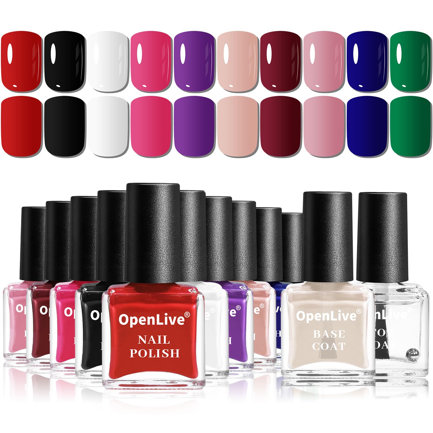 OpenLive nail polish kit showing main color collection for versatile everyday looks