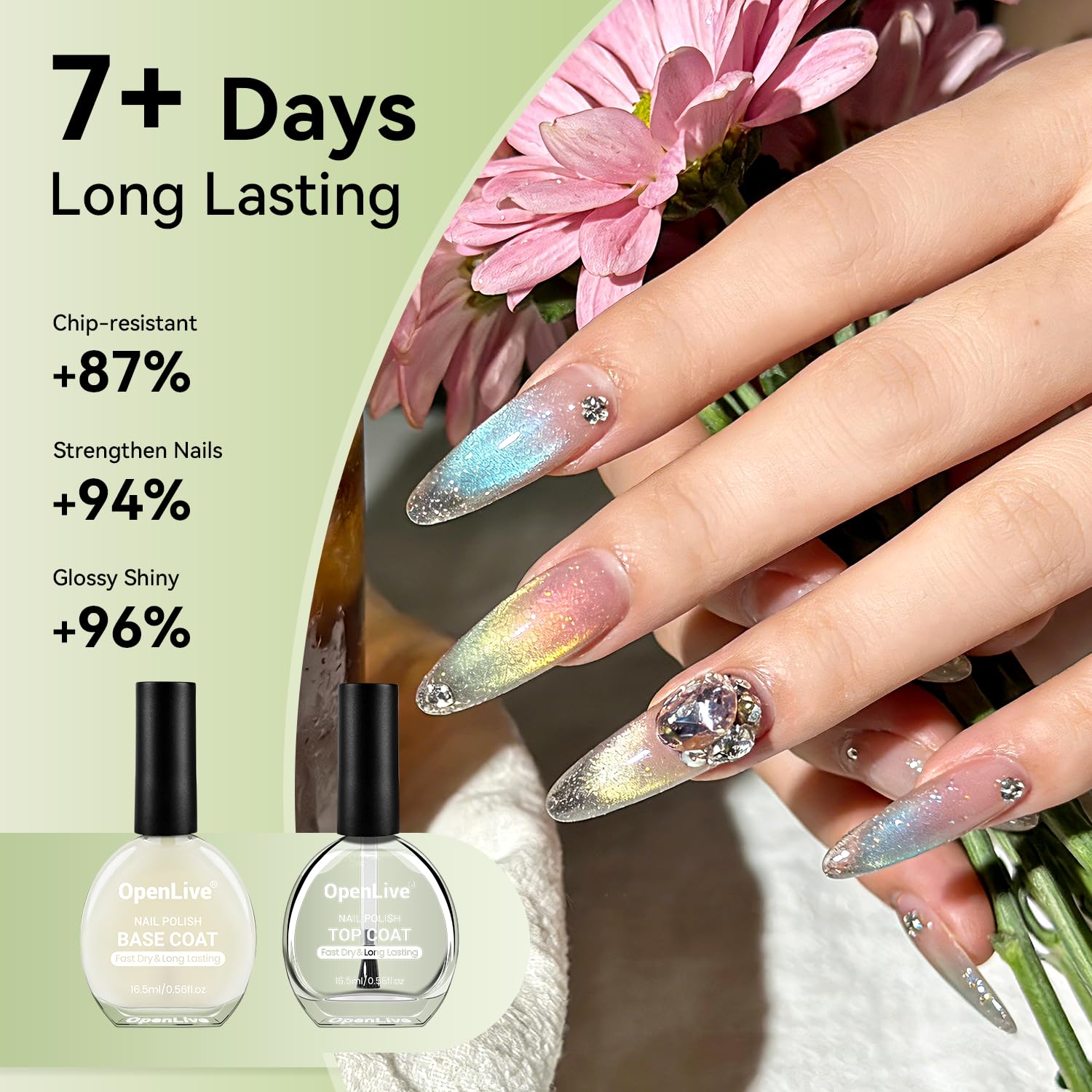 OpenLive nail polish set packaging showing value and large capacity