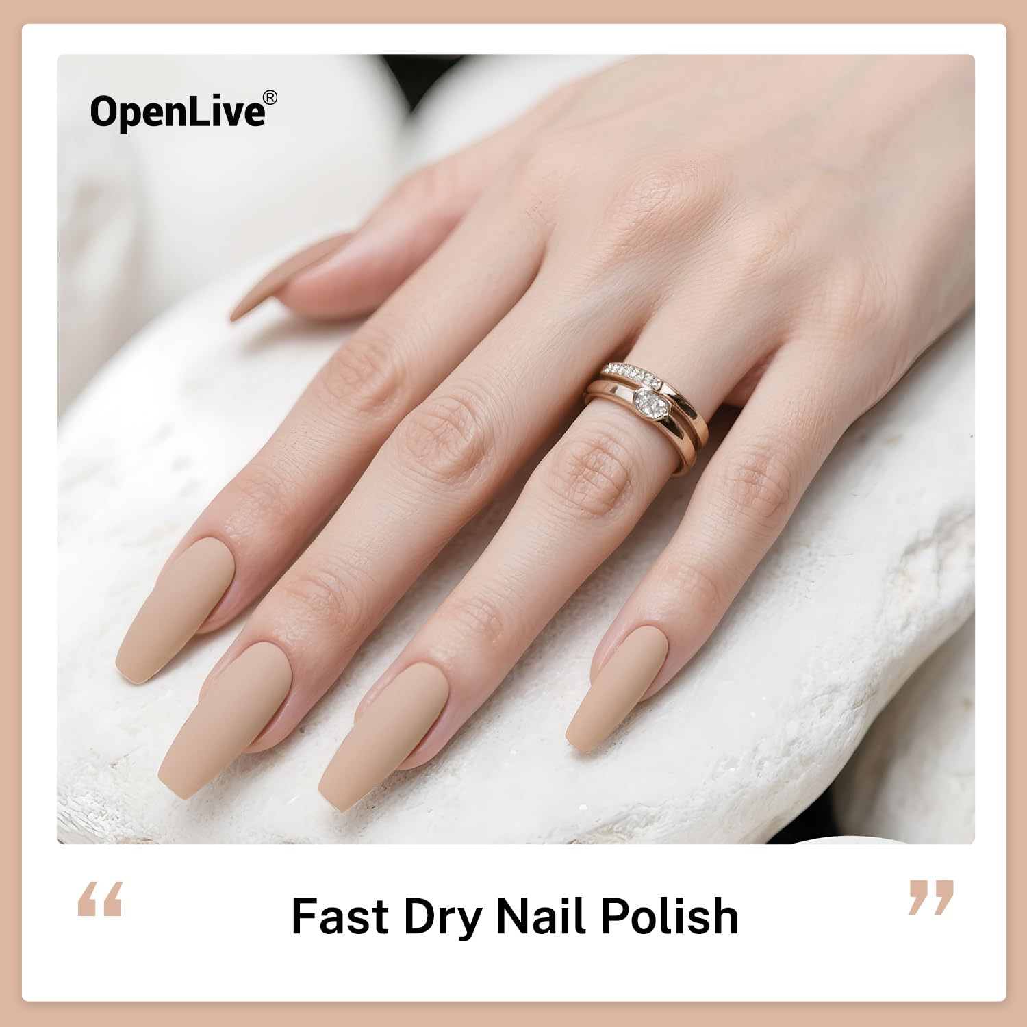 OpenLive Nude Pink Nail Polish with a glossy finish for long-lasting wear.