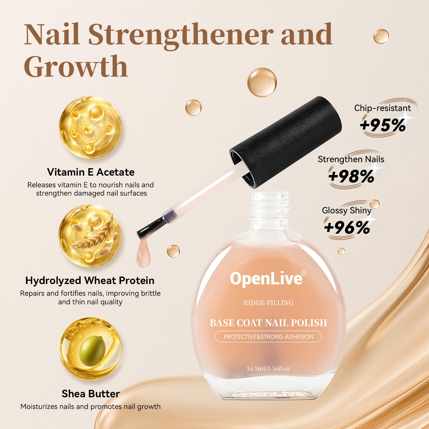 OpenLive nutricion uñas proteína-shea-vitamina-e, hidratando y fortaleciendo desde la raíz