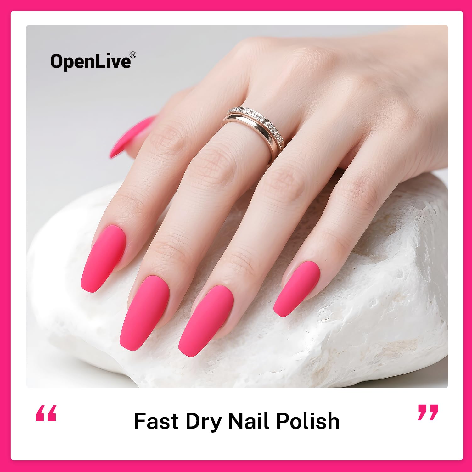 OpenLive rose pink nail polish swatch with high gloss finish