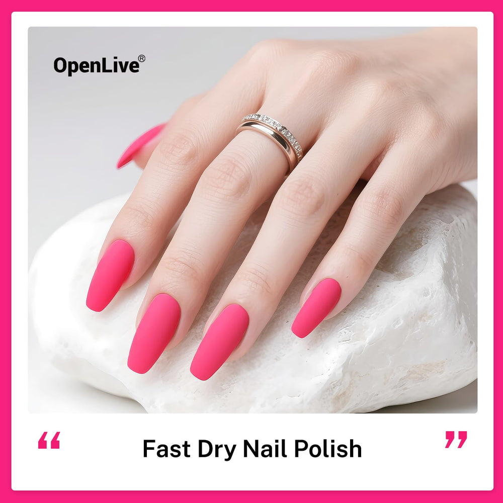 OpenLive rose pink nail polish swatch with high gloss finish
