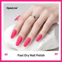 OpenLive rose pink nail polish swatch with high gloss finish
