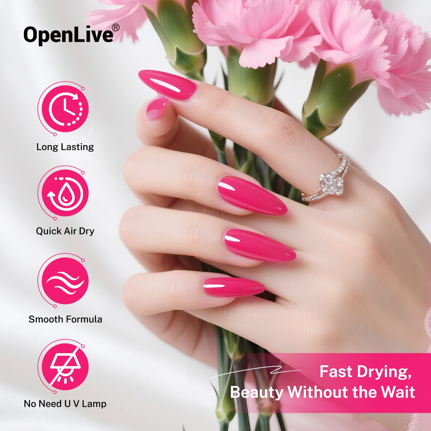 OpenLive rose pink polish packaging ready for gifting