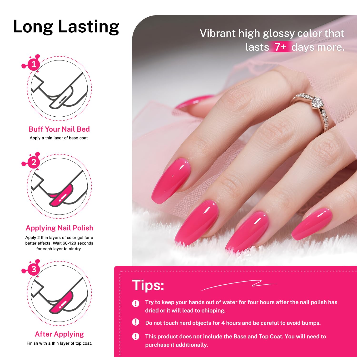 OpenLive rose pink nail polish travel bottle for on-the-go touch-ups
