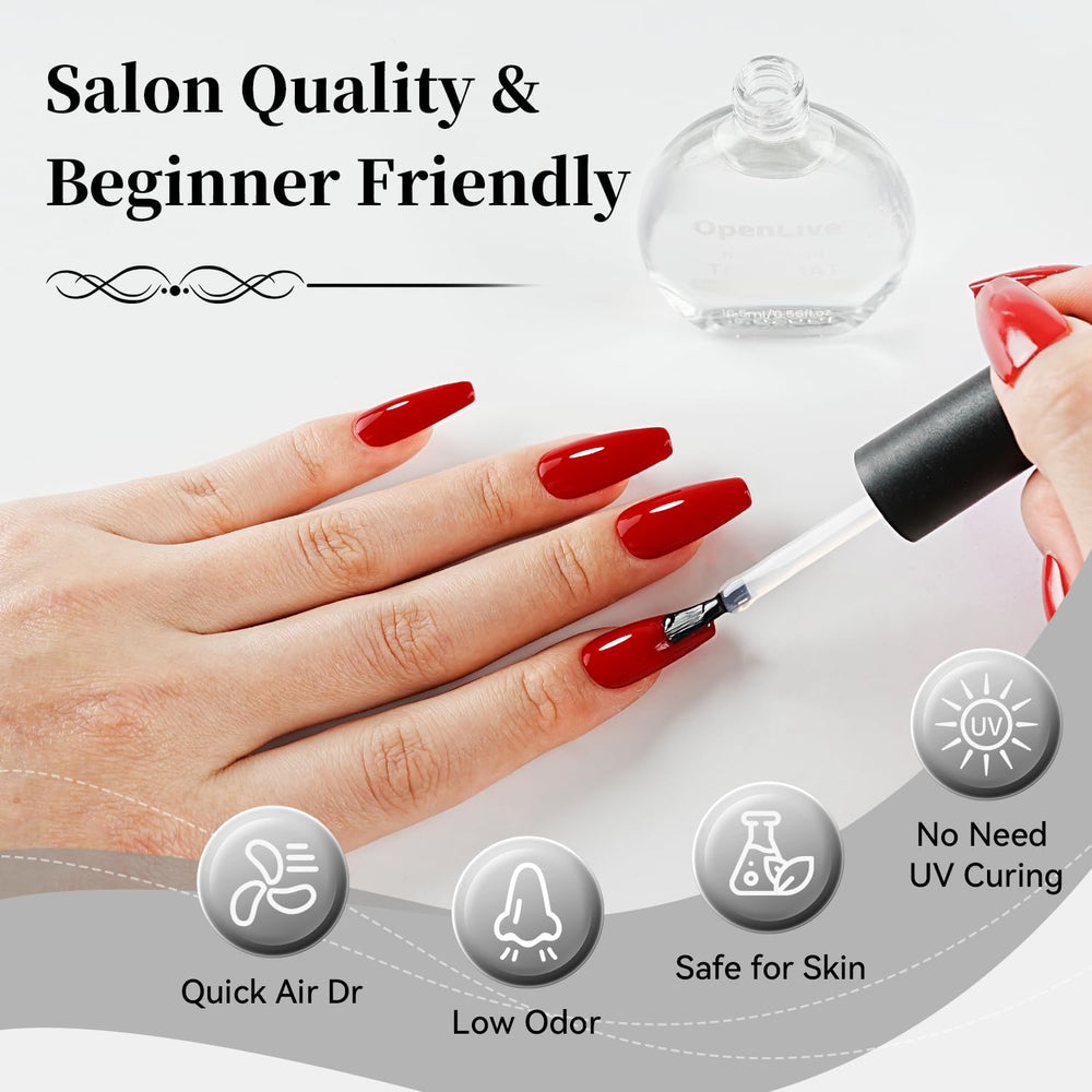 OpenLive for salon or DIY nail art with quick-dry results.