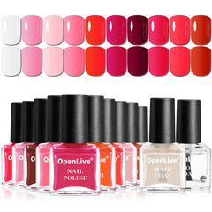 OpenLive set de uñas rosas con 12 piezas para crear múltiples looks.