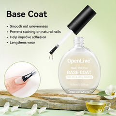 OpenLive top coat bottle delivering a glossy, durable finish